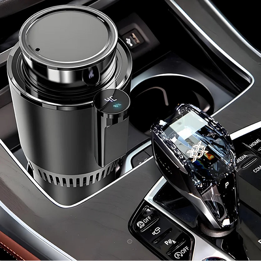 2 w 1 kubek samochodowy do podgrzewania i chłodzenia z wyświetlaczem, sterowanie przyciskami 12 V, funkcja podgrzewania i chłodzenia, butelka na napoje, kubek termiczny